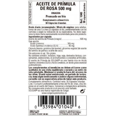 Comprar SOLGAR ACEITE DE PRIMULA ROSA 500MG 30 CAPSULAS BLANDAS al mejor precio en NuestraFarma, tu farmacia online