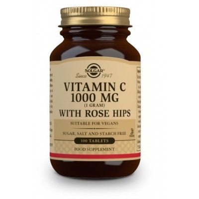Comprar SOLGAR VITAMINA C 1000 MG CON ROSE HIPS (ESCARAMUJO) 100 COMPRIMIDOS al mejor precio en NuestraFarma, tu farmacia online
