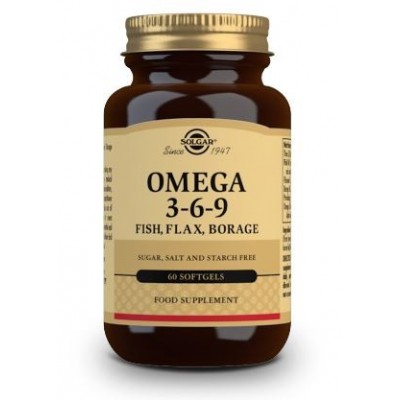 Comprar SOLGAR OMEGA 3-6-9 (PESCADO-LINO-BORRAJA) 60 CAPSULAS BLANDAS al mejor precio en NuestraFarma, tu farmacia online