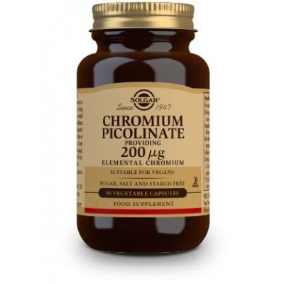 Comprar SOLGAR CROMO PICOLINATO 200 MCG 90 CAPSULAS VEGETALES al mejor precio en NuestraFarma, tu farmacia online