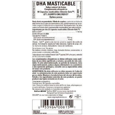 Comprar SOLGAR DHA MASTICABLE (BIOPURE DHATM) PARA NIÑOS 90 CAPSULAS MASTICABLES al mejor precio en NuestraFarma, tu farmacia online