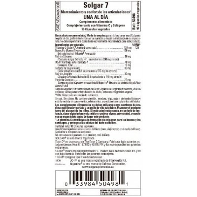 Comprar SOLGAR 7 CONFORT FLEXIBILIDAD Y MOVILIDAD 90 CAPSULAS VEGETALES al mejor precio en NuestraFarma, tu farmacia online