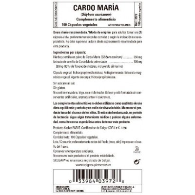 Comprar SOLGAR CARDO MARIA 100 CAPSULAS VEGETALES al mejor precio en NuestraFarma, tu farmacia online