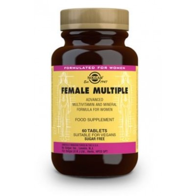 Comprar SOLGAR FEMALE MULTIPLE (COMPLEJO PARA LA MUJER) 60 COMPRIMIDOS al mejor precio en NuestraFarma, tu farmacia online