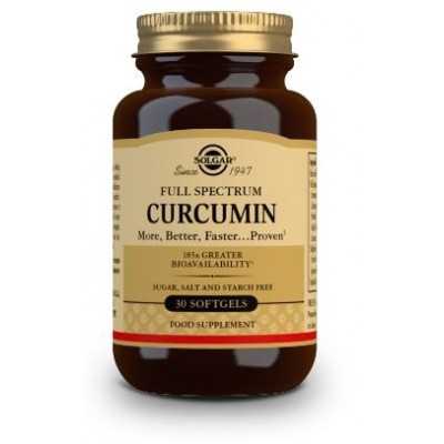 Comprar SOLGAR FULL SPECTRUM CURCUMINA 30 CAPSULAS BLANDAS al mejor precio en NuestraFarma, tu farmacia online