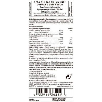 Comprar SOLGAR BETA GLUCANOS INMUNE COMPLEX CON SAUCO 60 CAPSULAS VEGETALES al mejor precio en NuestraFarma, tu farmacia online