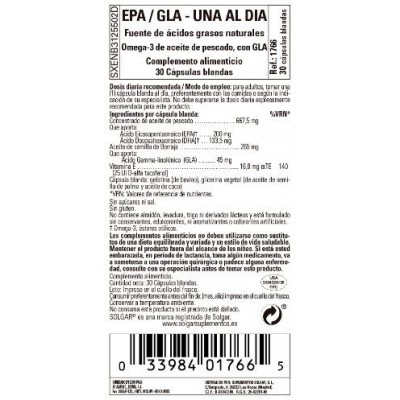 Comprar SOLGAR EPA/GLA UNO AL DIA 30 CAPSULAS BLANDAS al mejor precio en NuestraFarma, tu farmacia online