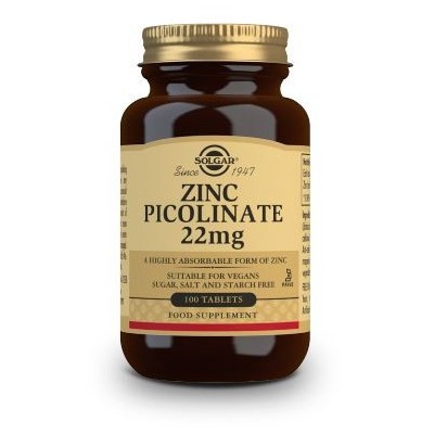 Comprar SOLGAR PICOLINATO DE ZINC 22 MG 100 COMPRIMIDOS al mejor precio en NuestraFarma, tu farmacia online