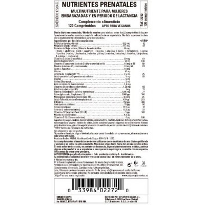 Comprar SOLGAR NUTRIENTES PRENATALES 120 COMPRIMIDOS al mejor precio en NuestraFarma, tu farmacia online