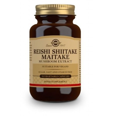 Comprar SOLGAR REISHI, SHIITAKE Y MAITAKE (EXTRACTO DE HONGOS) 50 CAPSULAS VEGETALES al mejor precio en NuestraFarma, tu farmacia online