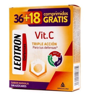 Comprar LEOTRON VITAMINA C 36 + 18 COMPRIMIDOS EFERVESCENTES al mejor precio en NuestraFarma, tu farmacia online