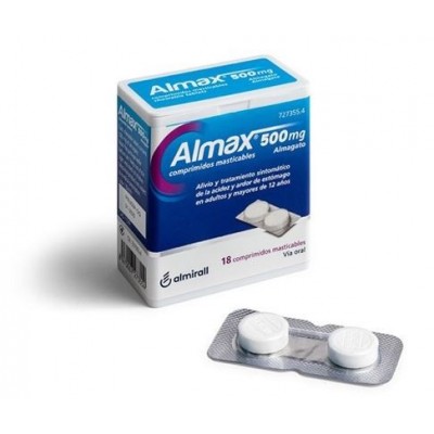 Comprar ALMAX 500 MG 18 COMPRIMIDOS MASTICABLES al mejor precio en NuestraFarma, tu farmacia online