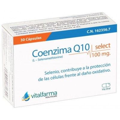 Comprar COENZIMA Q10 SELECT 100 MG 30 CAPSULAS al mejor precio en NuestraFarma, tu farmacia online