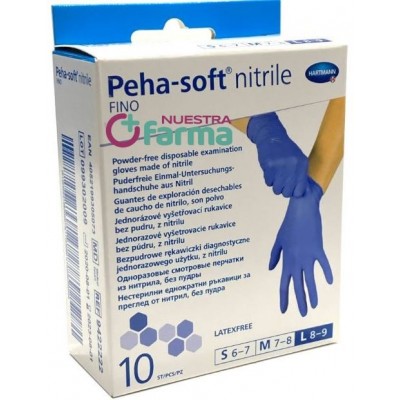 Comprar GUANTES DE NITRILO DESECHABLES PEHA-SOFT NITRILE FINO 10 UNIDADES TALLA GRANDE al mejor precio en NuestraFarma, tu farmacia online