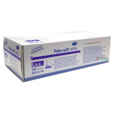 Comprar PEHA SOFT GUANTES NITRILO FINO AZULES TALLA L 100 U al mejor precio en NuestraFarma, tu farmacia online