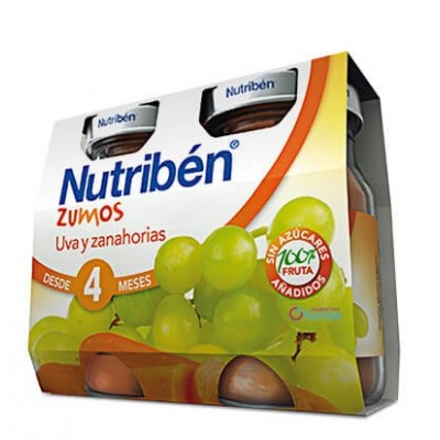 Comprar NUTRIBEN ZUMO UVA Y ZANAHORIAS 2 X 130 ML al mejor precio en NuestraFarma, tu farmacia online