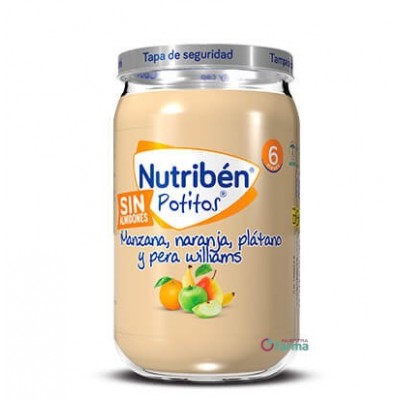 Comprar NUTRIBEN POTITO MANZANA, NARANJA, PLATANO Y PERA WILLIANS 235 G al mejor precio en NuestraFarma, tu farmacia online