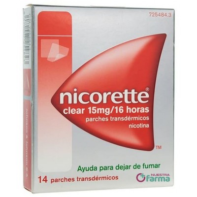 Comprar NICORETTE CLEAR 15 mg/16 h 14 PARCHES TRANSDERMICOS al mejor precio en NuestraFarma, tu farmacia online