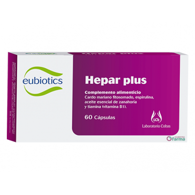 Comprar EUBIOTICS HEPAR PLUS 60 CAPSULAS al mejor precio en NuestraFarma, tu farmacia online