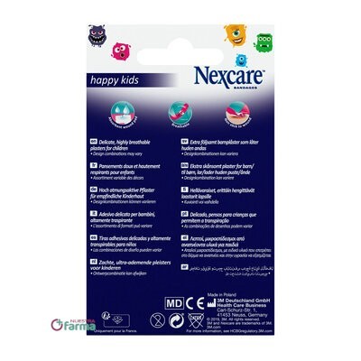 Comprar 3M NEXCARE ACTIVE HAPPY KIDS APOSITO ADHESIVO MONSTERS 10 U 25 MM X 72 MM + 10 U 19 MM X 72 MM al mejor precio en NuestraFarma, tu farmacia online