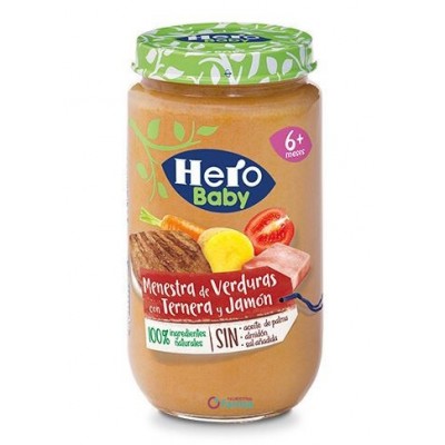 Comprar HERO BABY MENESTRA DE VERDURAS CON TERNERA Y JAMON 235 G al mejor precio en NuestraFarma, tu farmacia online