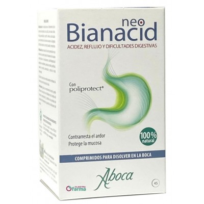Comprar NEOBIANACID ACIDEZ REFLUJO Y DIFICULTADES DIGESTIVAS 45 COMPRIMIDOS al mejor precio en NuestraFarma, tu farmacia online