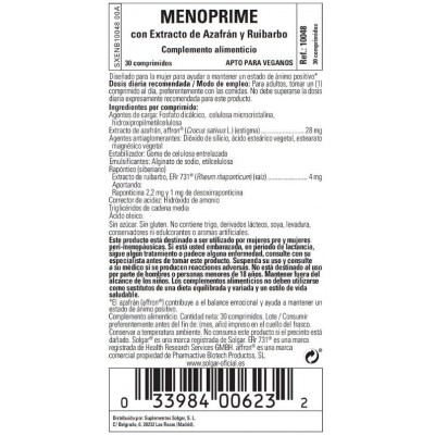 Comprar SOLGAR MENOPRIME 30 MINICOMPRIMIDOS al mejor precio en NuestraFarma, tu farmacia online