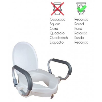 Comprar ELEVADOR WC CON REPOSABRAZOS ABATIBLE MODELO ALCALA al mejor precio en NuestraFarma, tu farmacia online