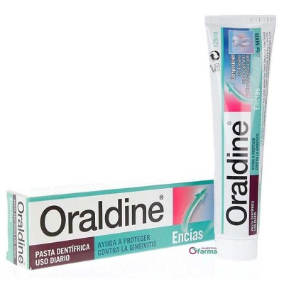 Comprar ORALDINE ENCIAS PASTA DENTAL SABOR MENTA 125 ML al mejor precio en NuestraFarma, tu farmacia online