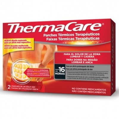 Comprar THERMACARE PARCHE TERMICO ZONA LUMBAR-CADERA 2 PARCHES al mejor precio en NuestraFarma, tu farmacia online