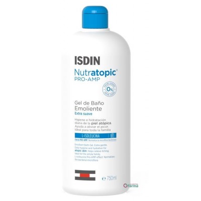 Comprar ISDIN NUTRATOPIC PRO-AMP GEL DE BAÑO EMOLIENTE 750 ML al mejor precio en NuestraFarma, tu farmacia online