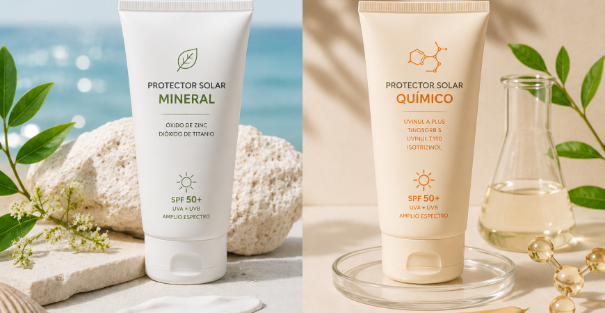Protector solar mineral o químico: diferencias y cuál elegir según tu tipo de piel